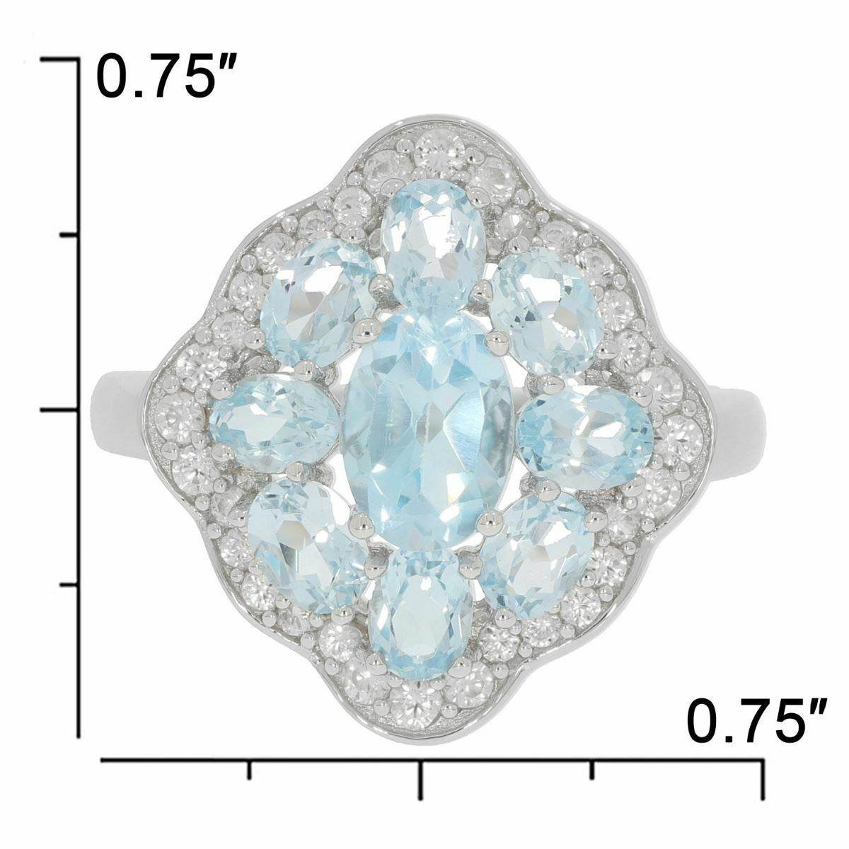 Sterling Silver Semi Mount Ring Setting OV 7X5mm White Topaz Solid - Syzjewelry