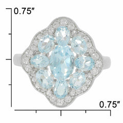 Sterling Silver Semi Mount Ring Setting OV 7X5mm White Topaz Solid - Syzjewelry