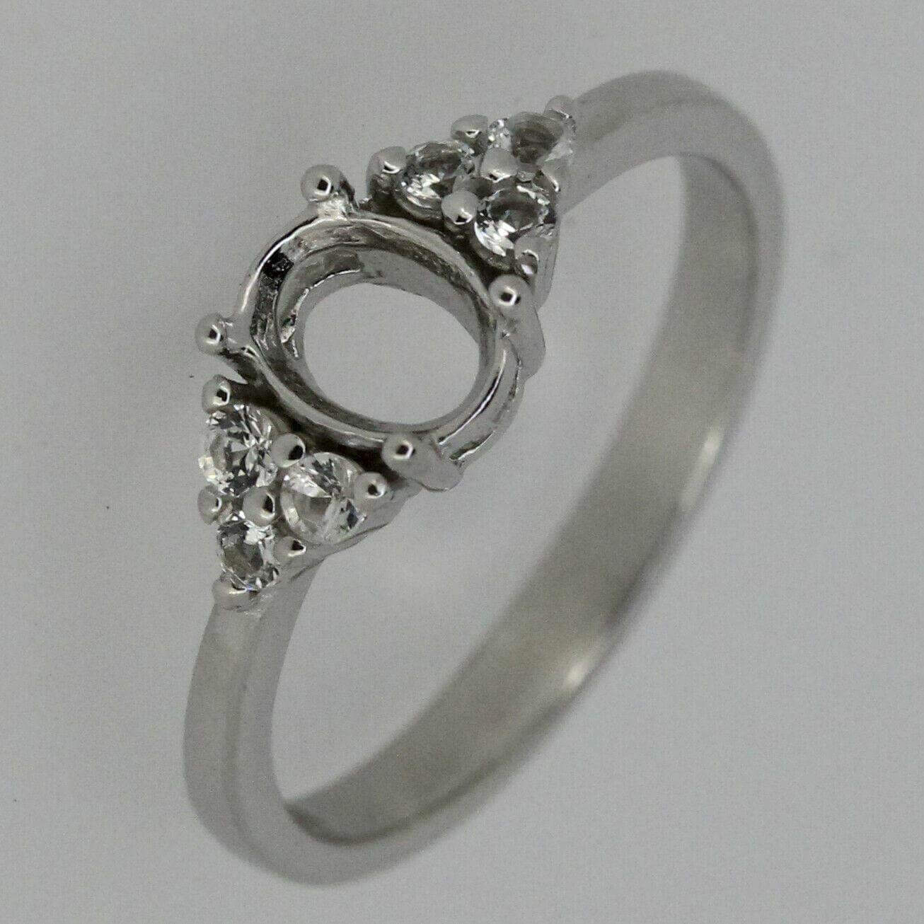 Sterling Silver Semi Mount Ring Setting Oval OV 7x5mm With R357 - Syzjewelry