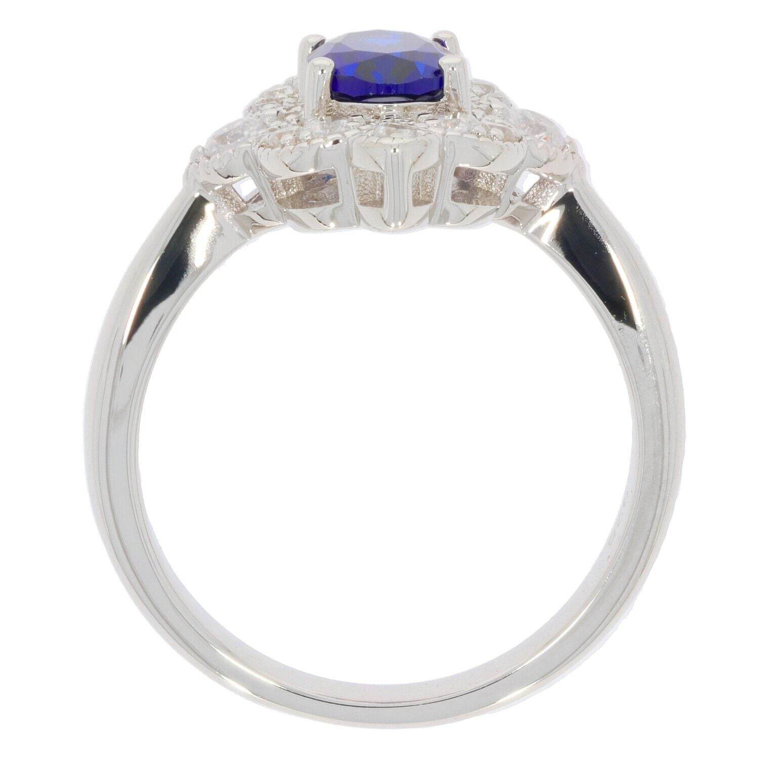 Sterling Silver Semi Mount Ring Setting OV 7X5mm White Topaz PJC17098R - Syzjewelry