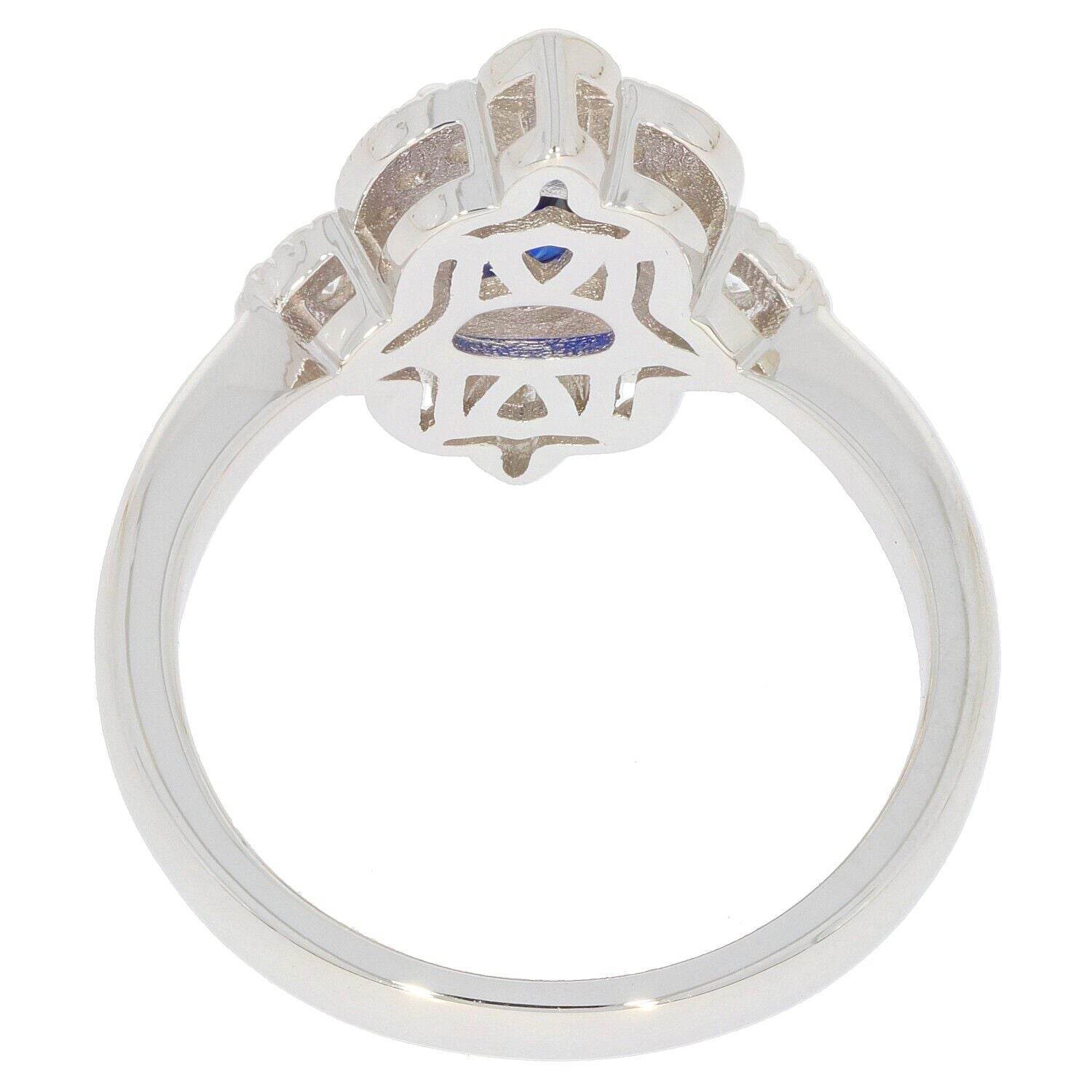 Sterling Silver Semi Mount Ring Setting OV 7X5mm White Topaz PJC17098R - Syzjewelry