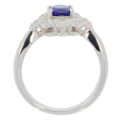 Sterling Silver Semi Mount Ring Setting OV 7X5mm White Topaz PJC17098R - Syzjewelry