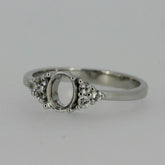 Sterling Silver Semi Mount Ring Setting Oval OV 7x5mm With R357 - Syzjewelry