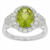 Sterling Silver Semi Mount Ring Setting Oval OV 8x6mm Halo Topaz - Syzjewelry