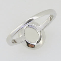 Sterling Silver Semi Mount Ring Setting Oval OV 8x6mm Halo White Topaz Solid - Syzjewelry