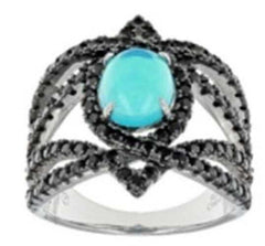 Sterling Silver Semi Mount Ring Setting Oval OV9x7mm Cab Split Shank Topaz - Syzjewelry