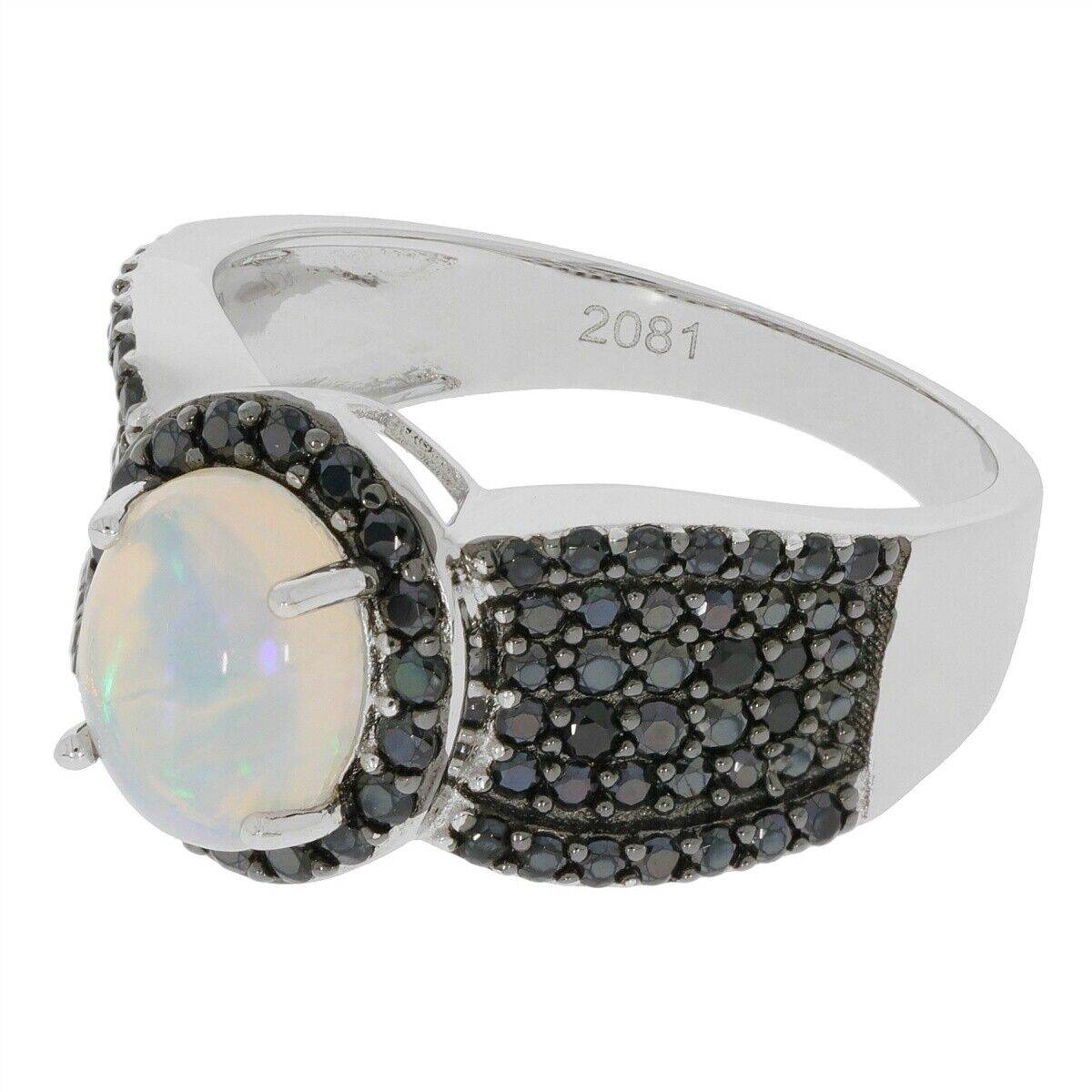 Sterling Silver Semi Mount Ring Setting OV 9x7mm Halo Cabochon White T Solid - Syzjewelry