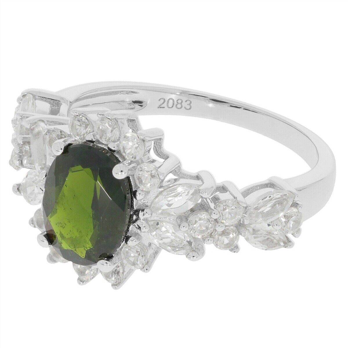 Sterling Silver Semi Mount Ring Setting Oval OV 9x7mm Halo White Topaz N0541 - Syzjewelry