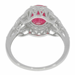 Sterling Silver Semi Mount Ring Setting OV 9X7mm White Topaz White Top Solid - Syzjewelry