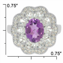 Sterling Silver Semi Mount Ring Setting Oval OV 9x7mm White Topaz PJC2117R - Syzjewelry