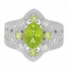 Sterling Silver Semi Mount Ring Setting Oval OV 9x7mm White Topaz N0239PJC22 - Syzjewelry