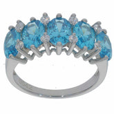 Sterling Silver Semi Mount Ring Setting Oval OV 7X5mm White Topaz PJC0542RY7 - Syzjewelry