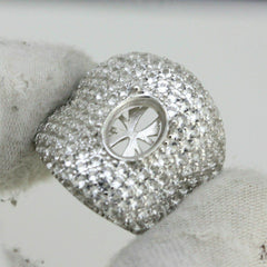 Sterling Silver Semi Mount Ring Setting Oval OV 10x8mm White Topaz Dome Ring 7 - Syzjewelry