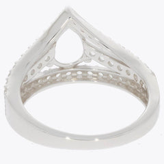 Sterling Silver Semi Mount Ring Setting Pear PE 8X6mm White Topaz D-PJC3054R - Syzjewelry