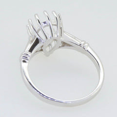 Sterling Silver Semi Mount Ring Setting Pear PE 12x8 mm Vintage Style - Syzjewelry