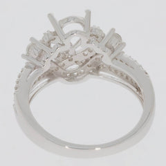 Sterling Silver Semi Mount Ring Setting Pear PE 7X5mm Princess Tiara Ring - Syzjewelry