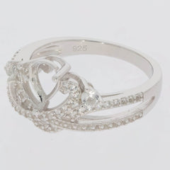 Sterling Silver Semi Mount Ring Setting Pear PE 7X5mm Princess Tiara Ring - Syzjewelry