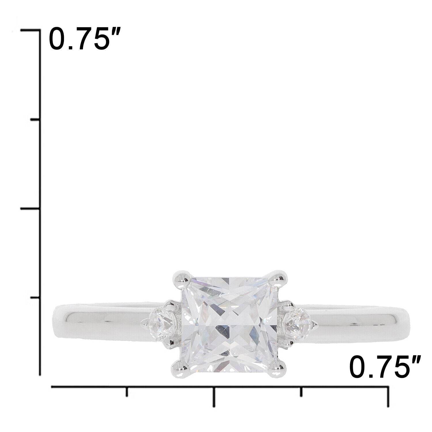 Sterling Silver Semi Mount Ring Setting Princess SQ 5.5X5.5mm - Syzjewelry