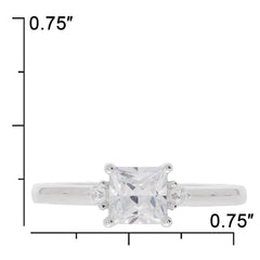 Sterling Silver Semi Mount Ring Setting Princess SQ 5.5X5.5mm - Syzjewelry