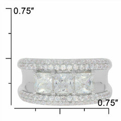 Sterling Silver Semi Mount Ring Setting Princess SQ 4.5x4.5 mm White Topaz - Syzjewelry