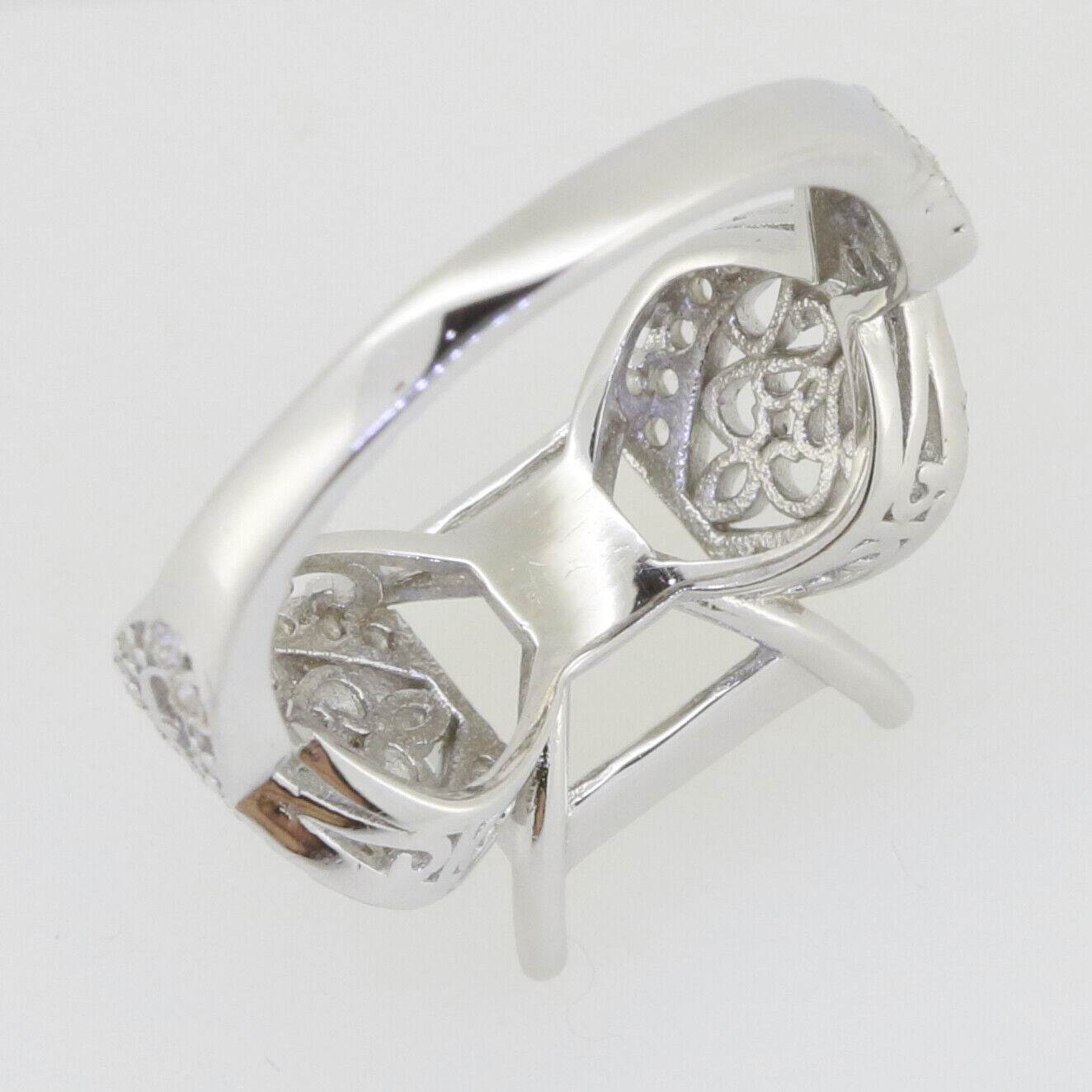 Sterling Silver Semi Mount Ring Setting Princess SQ 10x10mm Filigree Style R575 - Syzjewelry