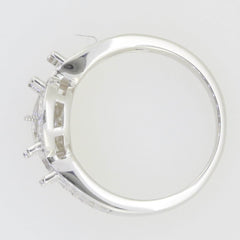 Sterling Silver Semi Mount Ring Setting Pearl Round RD 7x7mm 4.5mm 3 Stones - Syzjewelry