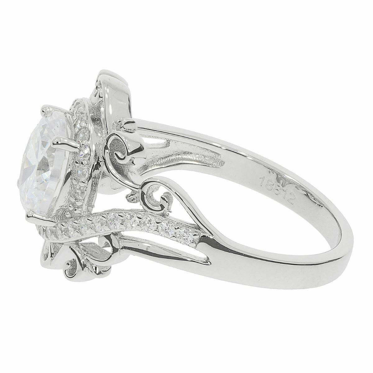 Sterling Silver Semi Mount Ring Setting RD 8x8mm White Topaz - Syzjewelry