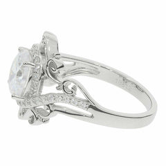 Sterling Silver Semi Mount Ring Setting RD 8x8mm White Topaz - Syzjewelry