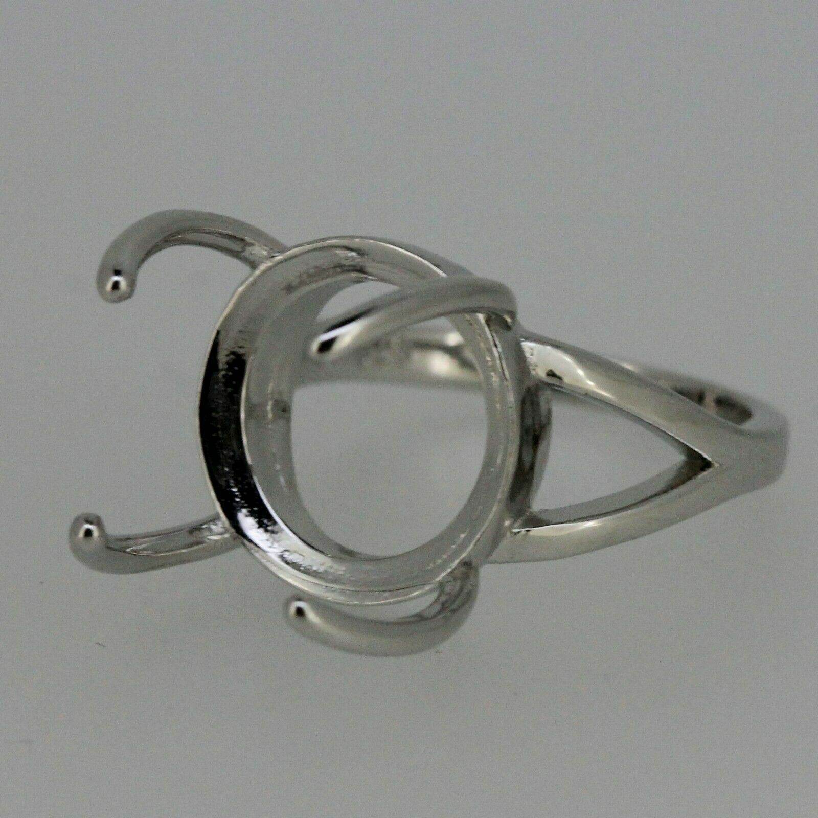 Sterling Silver Semi Mount Ring Setting Round RD 13x13mm Cabochon Long Prong - Syzjewelry