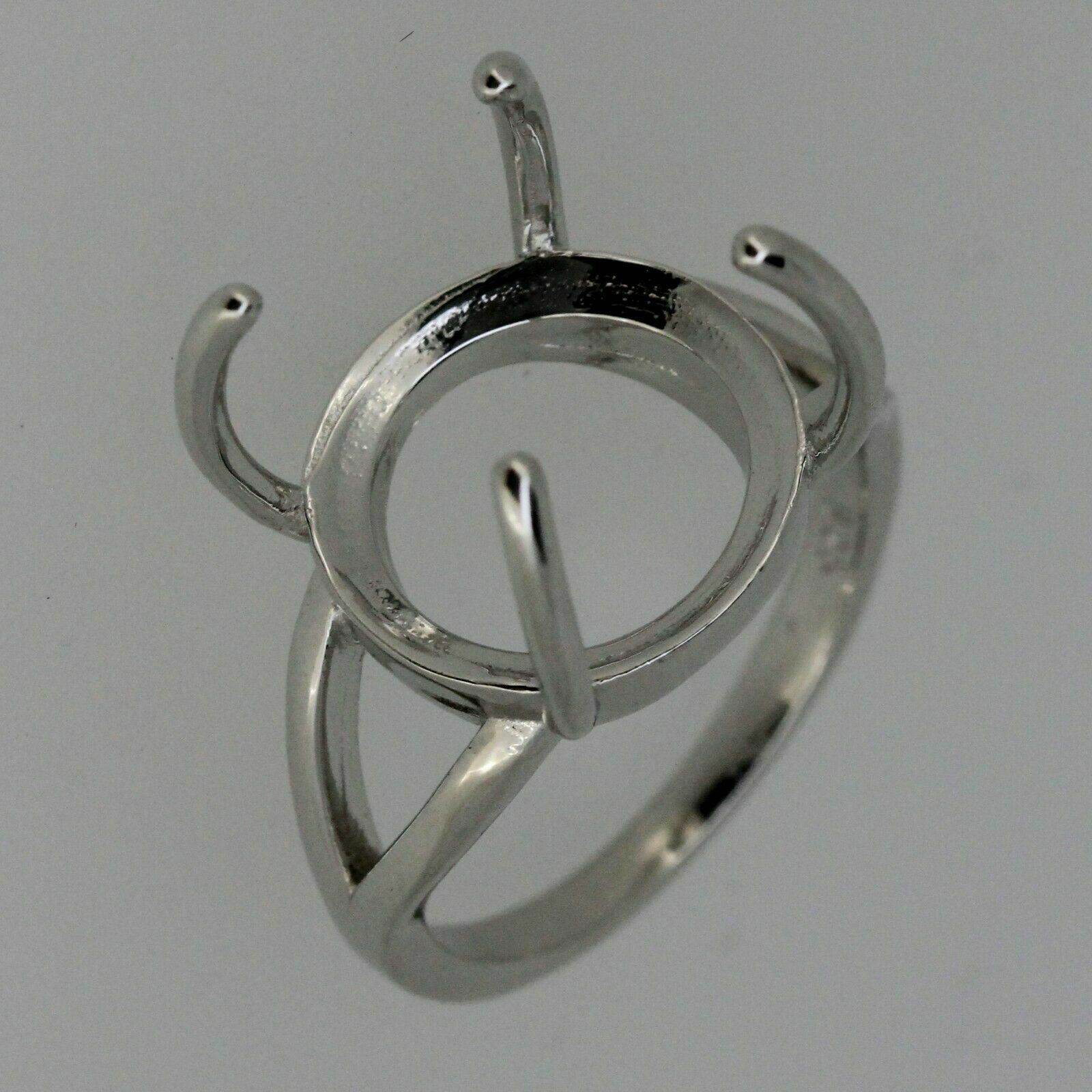 Sterling Silver Semi Mount Ring Setting Round RD 13x13mm Cabochon Long Prong - Syzjewelry
