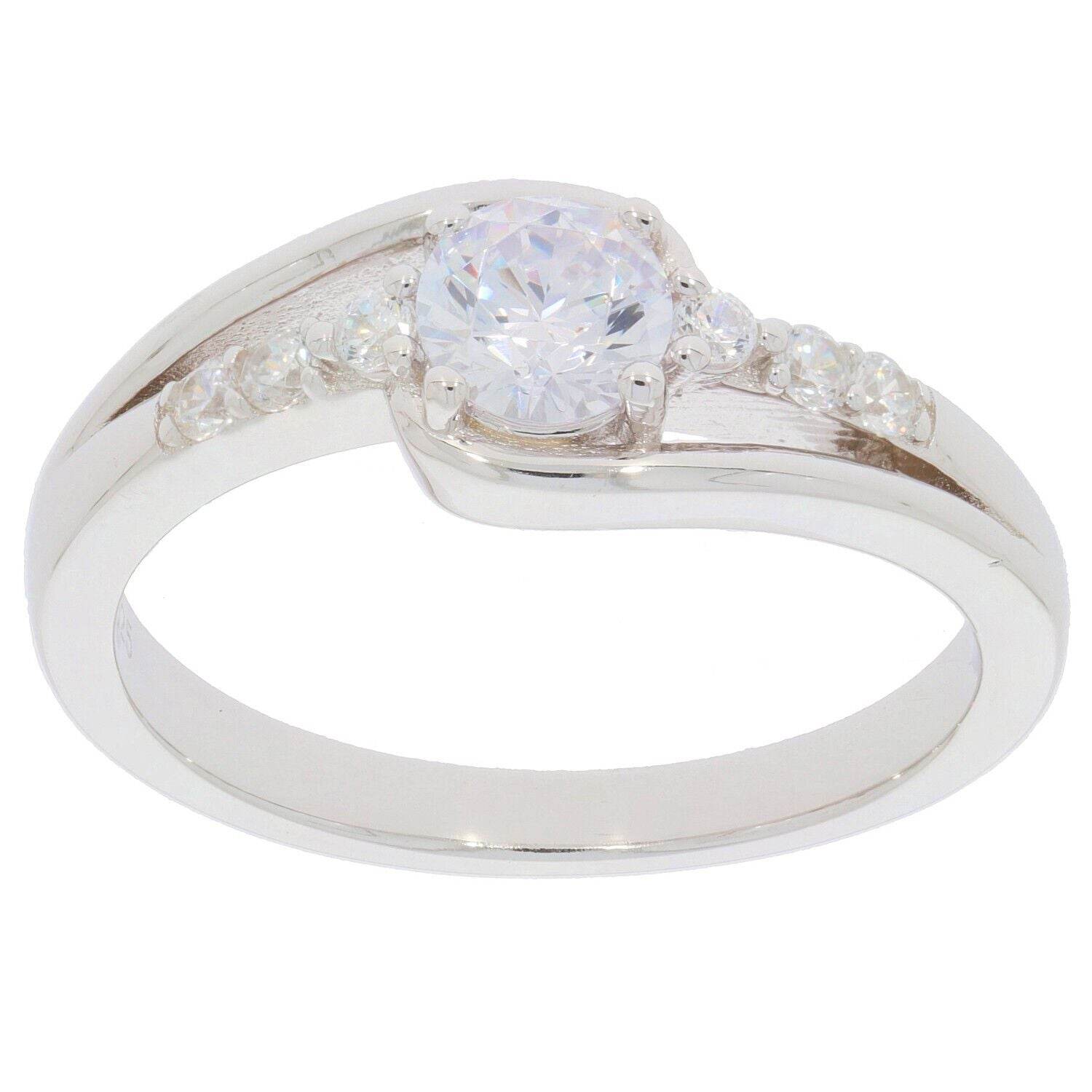 Sterling Silver Semi Mount Ring Setting Round RD 5x5mm Bypass Ring Topaz Acc - Syzjewelry