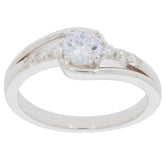 Sterling Silver Semi Mount Ring Setting Round RD 5x5mm Bypass Ring Topaz Acc - Syzjewelry