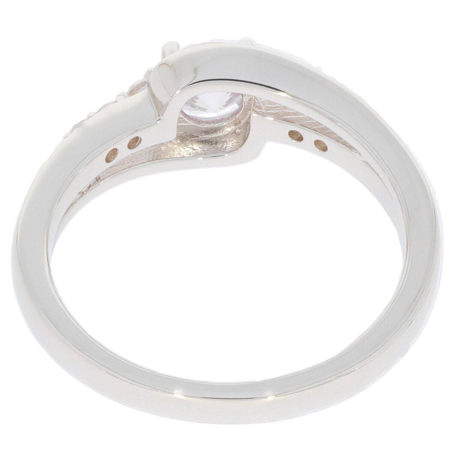 Sterling Silver Semi Mount Ring Setting Round RD 5x5mm Bypass Ring Topaz Acc - Syzjewelry