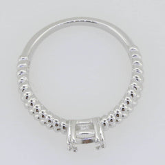 Sterling Silver Semi Mount Ring Setting Round RD 6.5x6.5mm Split Shank Rope Shank - Syzjewelry