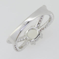 Sterling Silver Semi Mount Ring Setting Round RD 6.5x6.5mm Split Shank Rope Shank - Syzjewelry