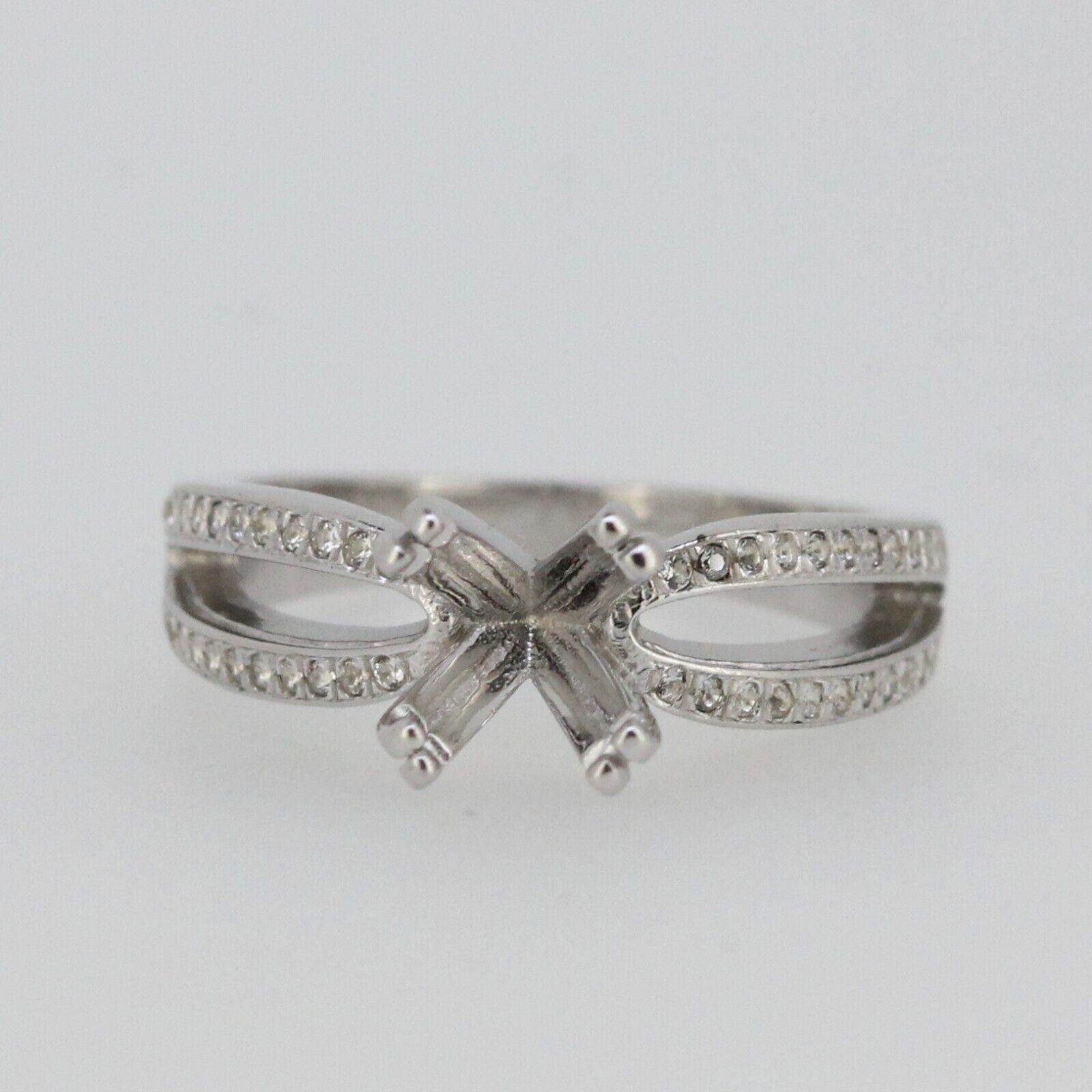 Sterling Silver Semi Mount Ring Setting Round RD 7x7mm Split Shank - Syzjewelry