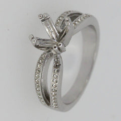 Sterling Silver Semi Mount Ring Setting Round RD 7x7mm Split Shank - Syzjewelry