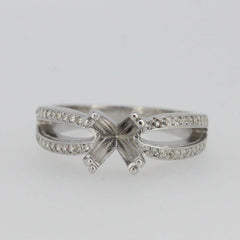 Sterling Silver Semi Mount Ring Setting Round RD 7x7mm Split Shank - Syzjewelry