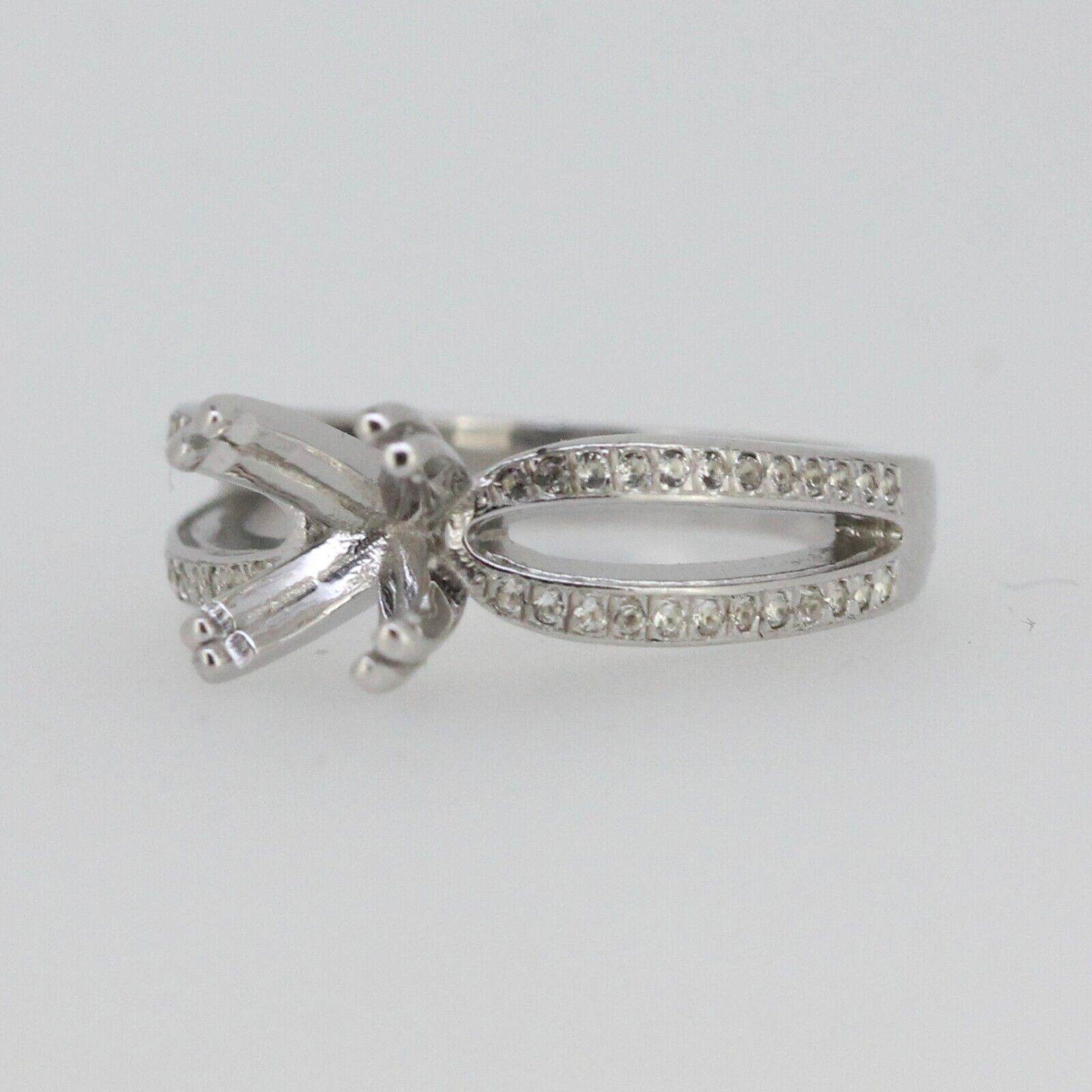 Sterling Silver Semi Mount Ring Setting Round RD 7x7mm Split Shank - Syzjewelry