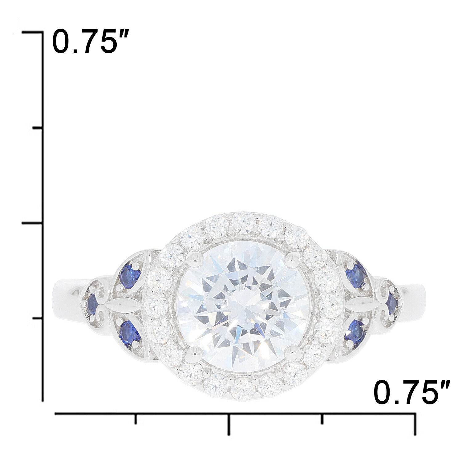 Sterling Silver Semi Mount Ring Setting Round RD 8x8mm White Topaz - Syzjewelry