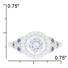 Sterling Silver Semi Mount Ring Setting Round RD 8x8mm White Topaz - Syzjewelry