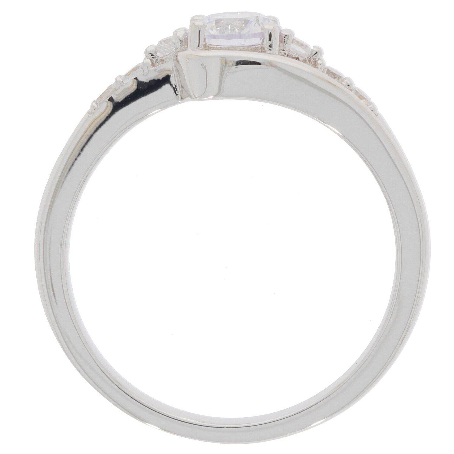 Sterling Silver Semi Mount Ring Setting Round RD 5x5mm Bypass Ring Topaz Acc - Syzjewelry