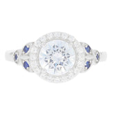 Sterling Silver Semi Mount Ring Setting Round RD 8x8mm White Topaz - Syzjewelry