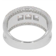Sterling Silver Semi Mount Ring Setting SQ 4.5x4.5mm Men's Band Ring 3 Stones - Syzjewelry
