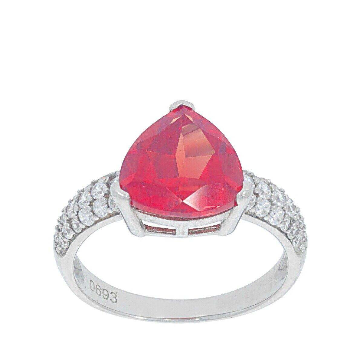 Sterling Silver Semi Mount Ring Setting Trillion TRI 10x10mm w/ White Topaz Accent - Syzjewelry