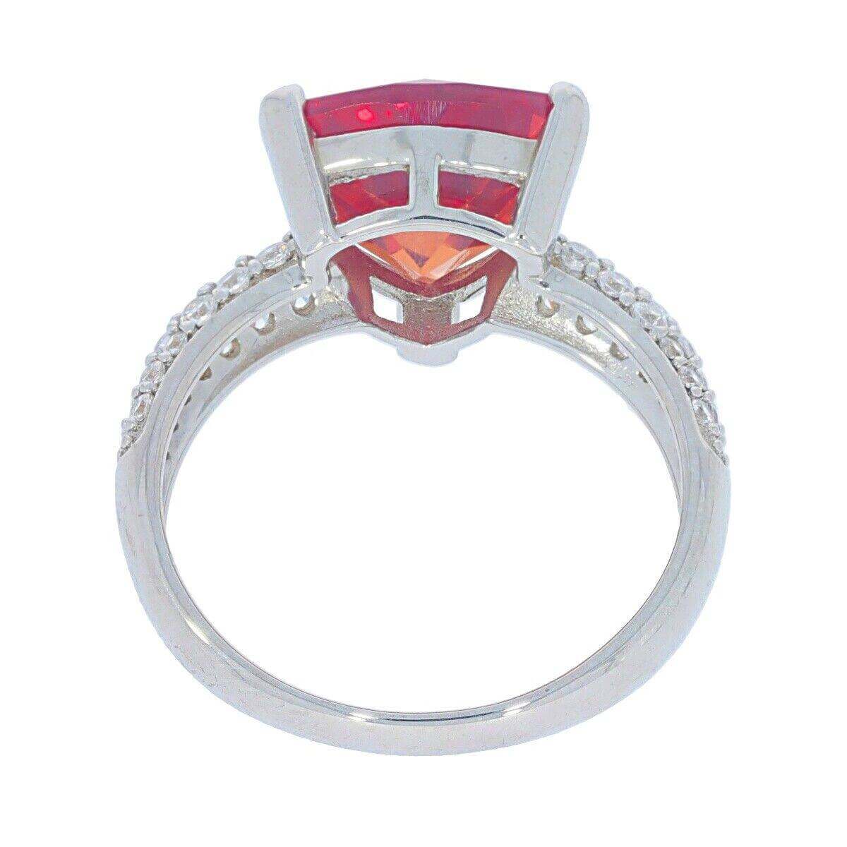 Sterling Silver Semi Mount Ring Setting Trillion TRI 10x10mm w/ White Topaz Accent - Syzjewelry