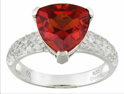 Sterling Silver Semi Mount Ring Setting Trillion TRI 10x10mm w/ White Topaz Accent - Syzjewelry