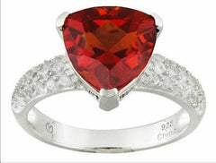 Sterling Silver Semi Mount Ring Setting Trillion TRI 10x10mm w/ White Topaz Accent - Syzjewelry