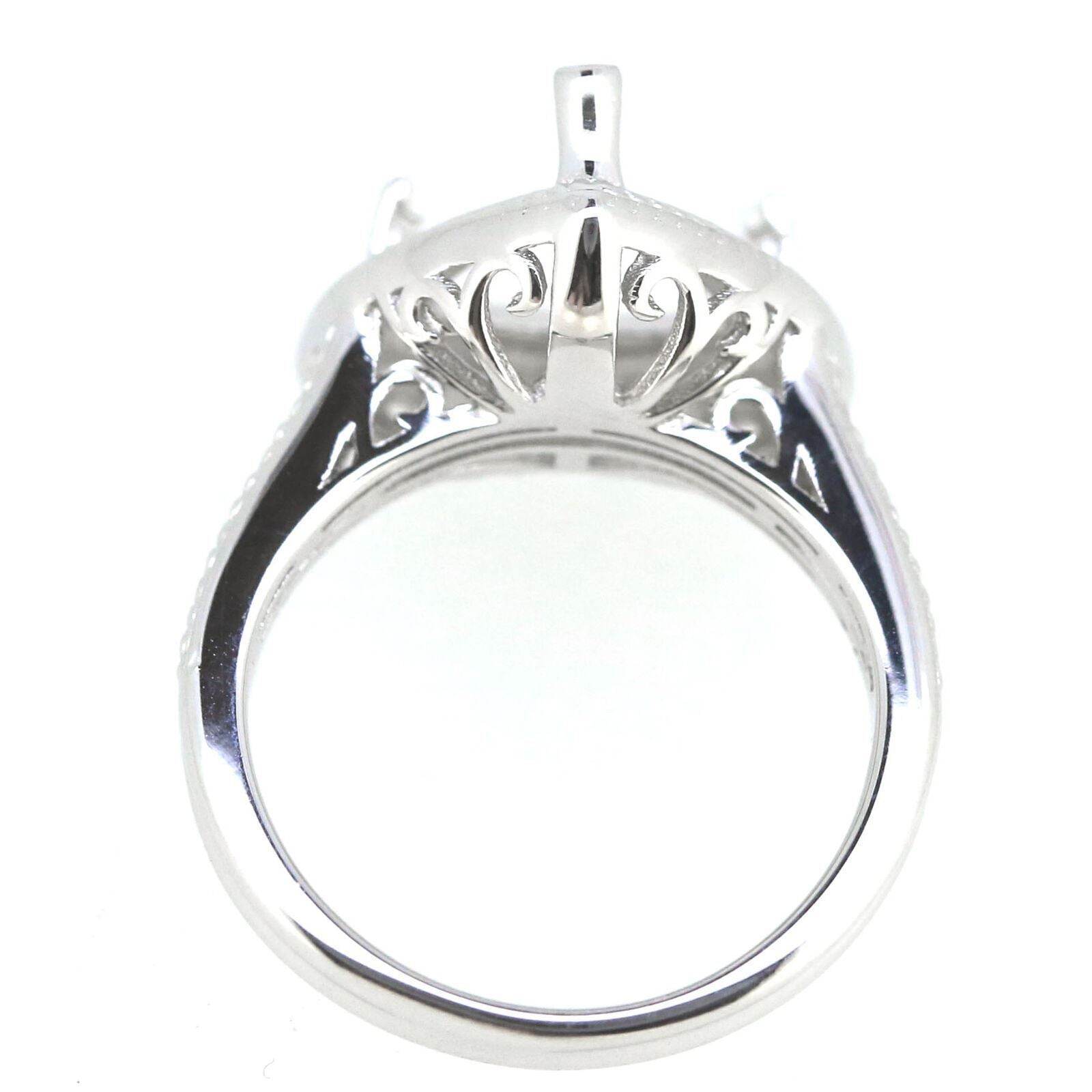 Sterling Silver Semi Mount Ring Setting Trillion Tri 11x11mm Milgrain - Syzjewelry