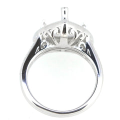 Sterling Silver Semi Mount Ring Setting Trillion Tri 11x11mm Milgrain - Syzjewelry